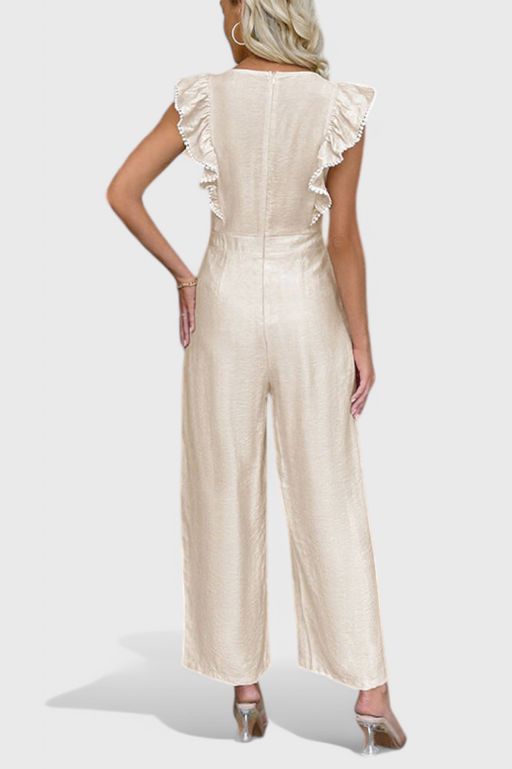 Amahle | Linen Jumpsuit with Ruffled Sleeves