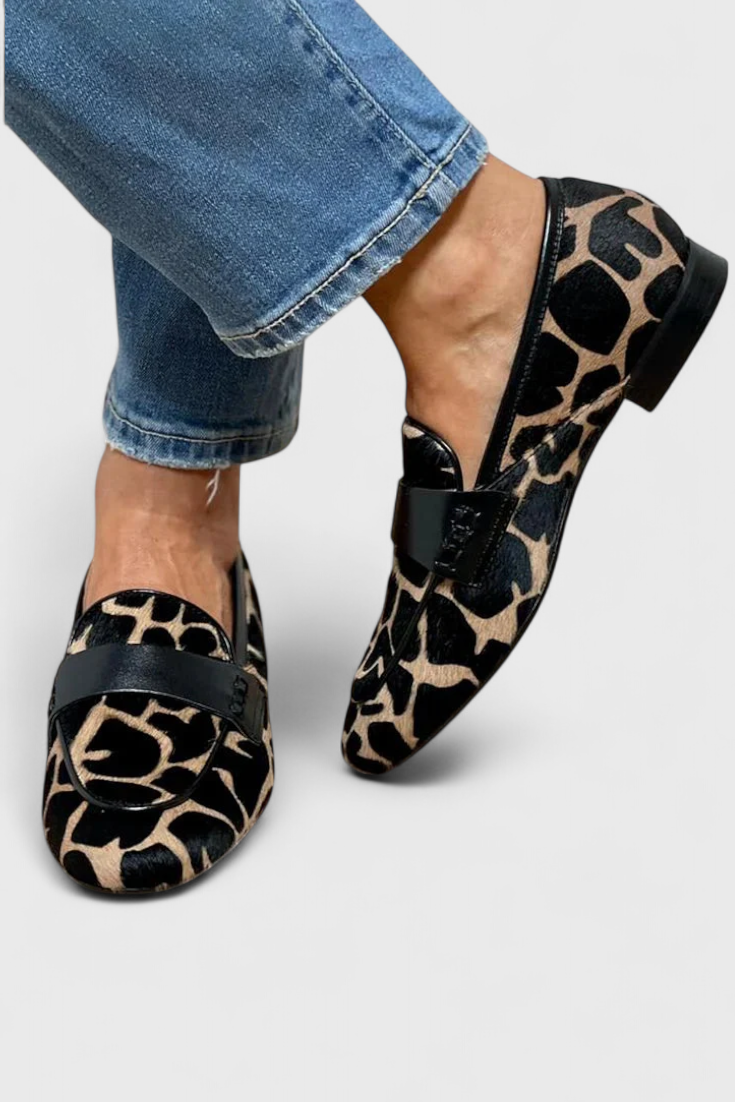 Annelore | Leather Loafers with Low Heel and Exclusive Design