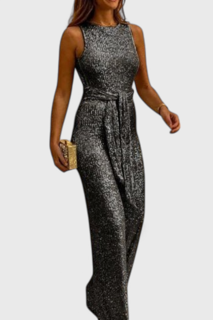 Adele | Sequin Jumpsuit with Adjustable Waist