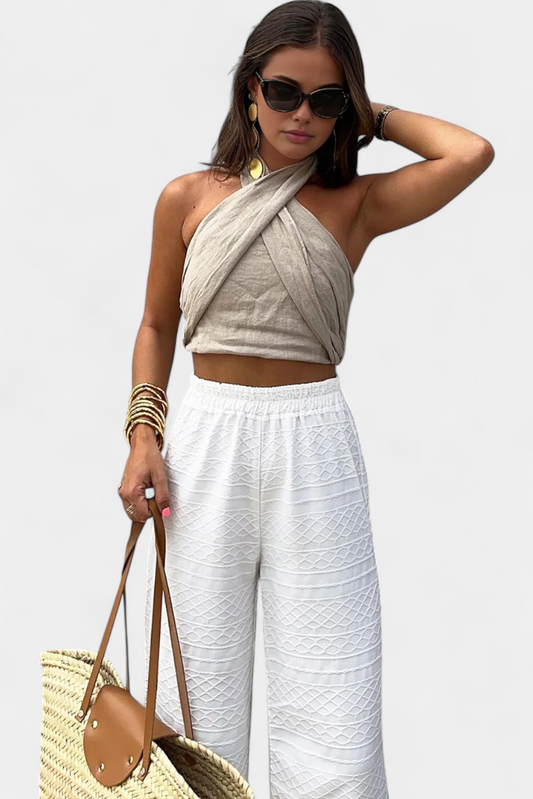 Lena | Cross Backless Top with Knot and Halter Style