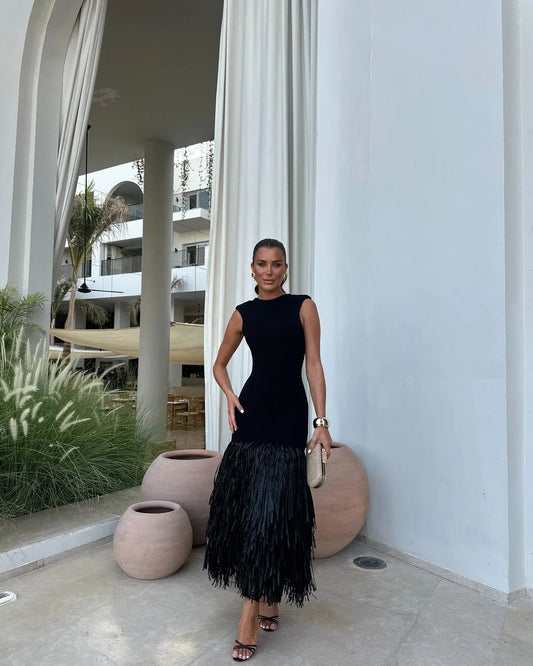 Aline | Long Fringe Dress